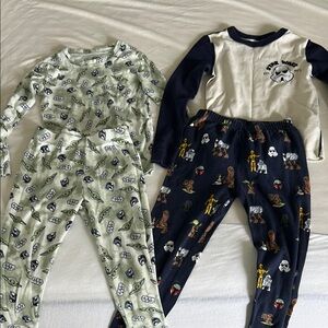 Two pairs of boys Star Wars Pajamas as 8
